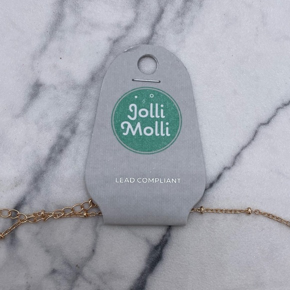 New Jolli Molli Layered Necklace Faux Turquoise Gold Tone - Picture 5 of 6